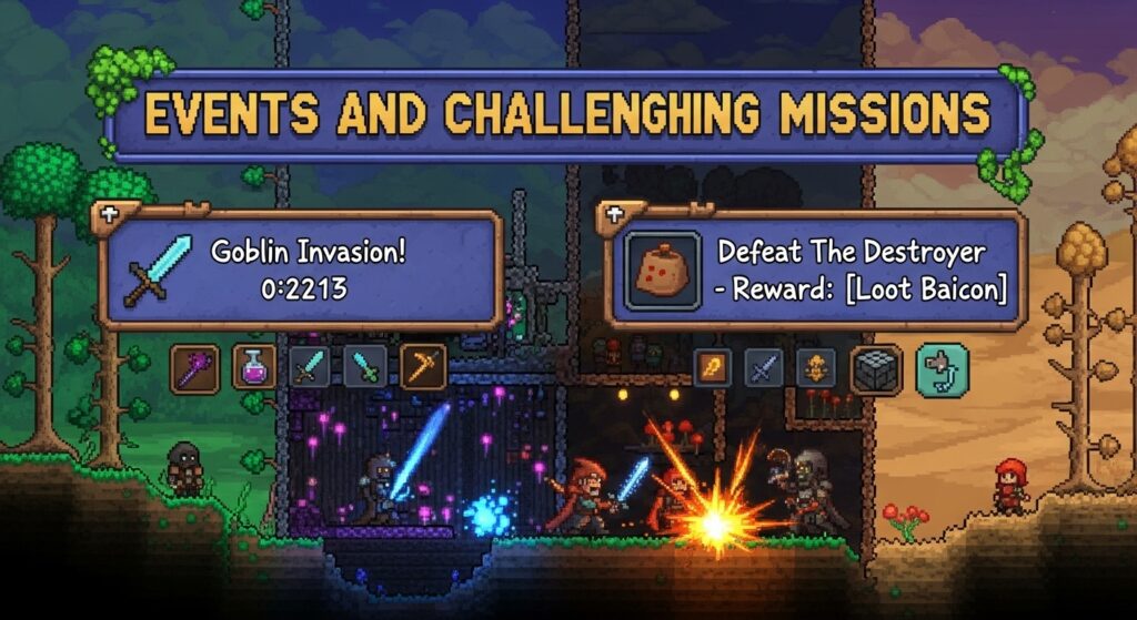  EVENTS AND CHALLENGING MISSIONS